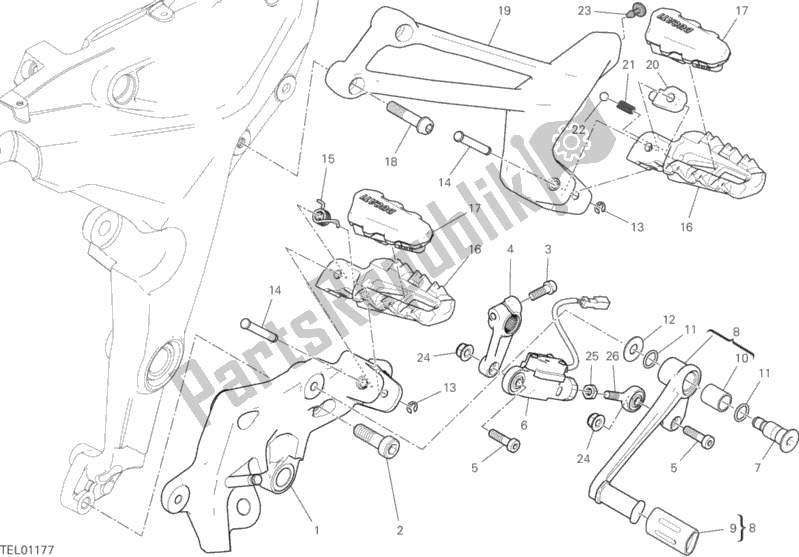 Todas las partes para Reposapiés, Izquierda de Ducati Multistrada 1260 S ABS 2020